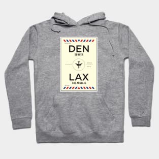 DEN to LAX Airport / Denver to Los Angeles Hoodie